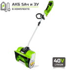 Снегоуборщик аккумуляторный Greenworks GD40SSK5 с АКБ 5 Ач и ЗУ